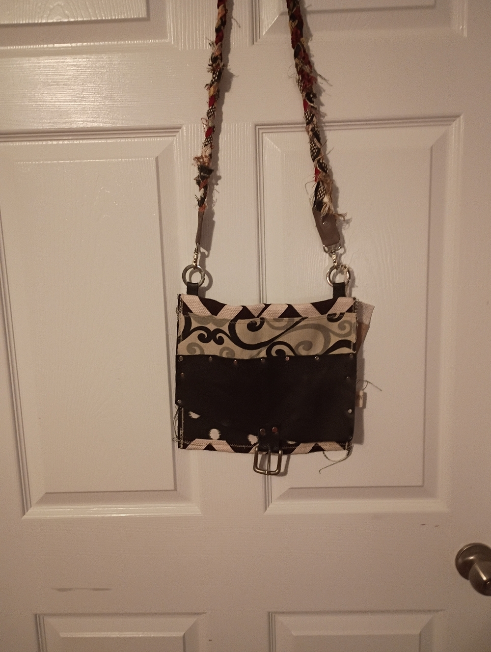 Handmade Patterned Canvas Boho Crossbody Bag. Vintage by Tosi.  NWT
